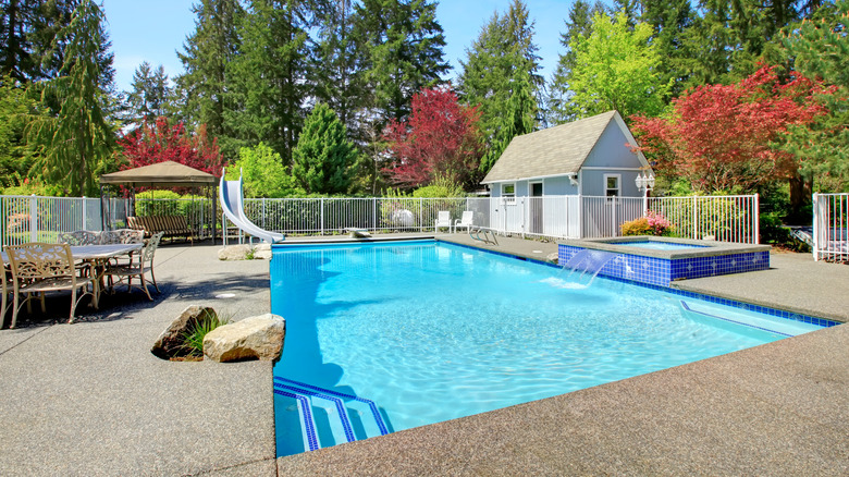 a small pool house