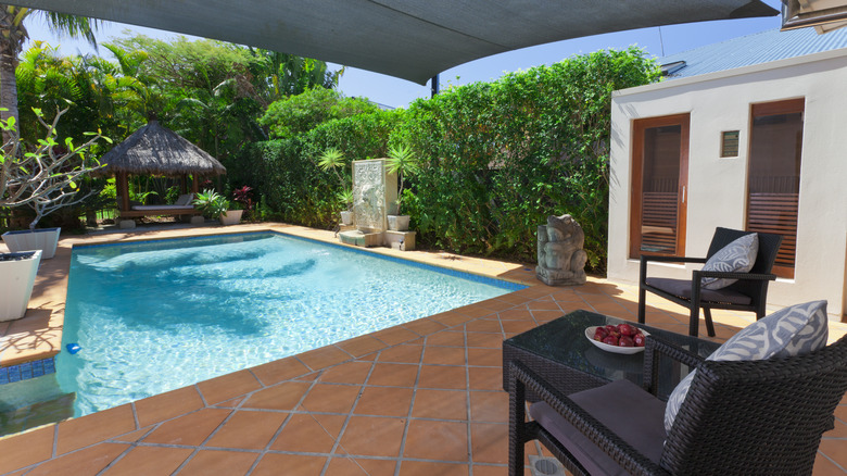 a pool hut