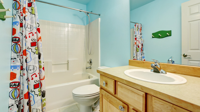 shower curtain with funky design