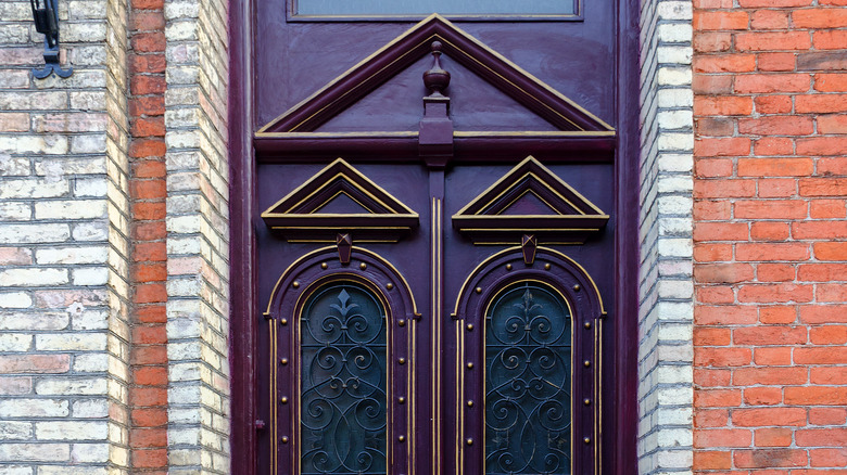 geometric purple door