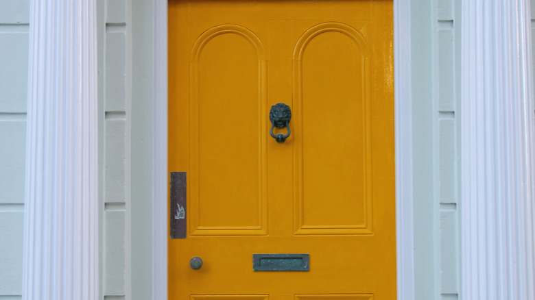 mustard yellow door
