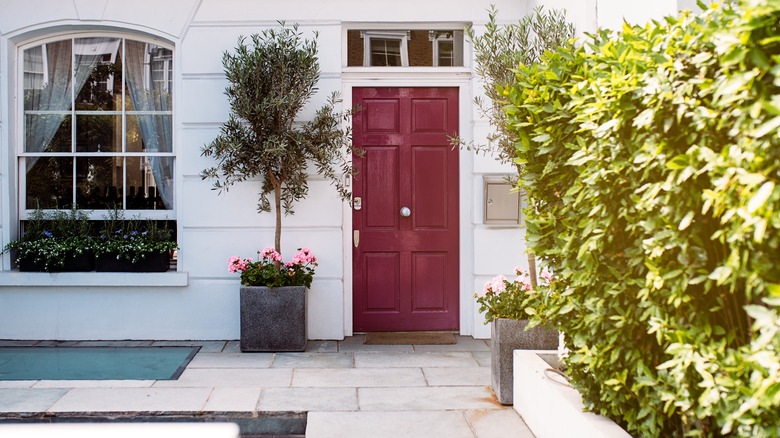 burgundy door