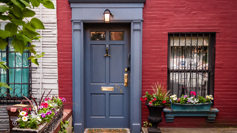 colbalt blue door