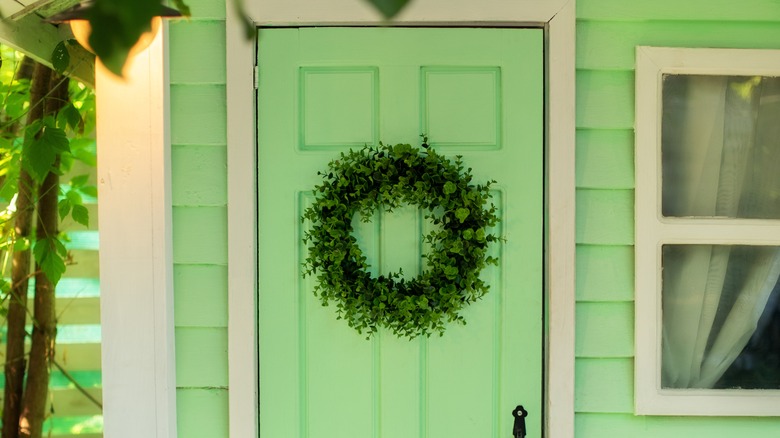 bright green door
