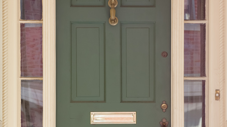 sage green door