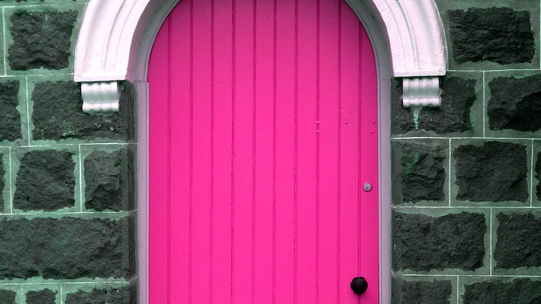 hot pink door