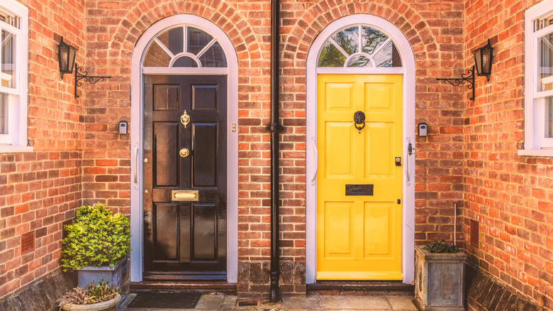 black and yellow door