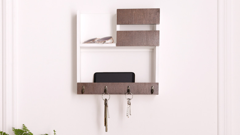knick-knacks in wall-mounted storage