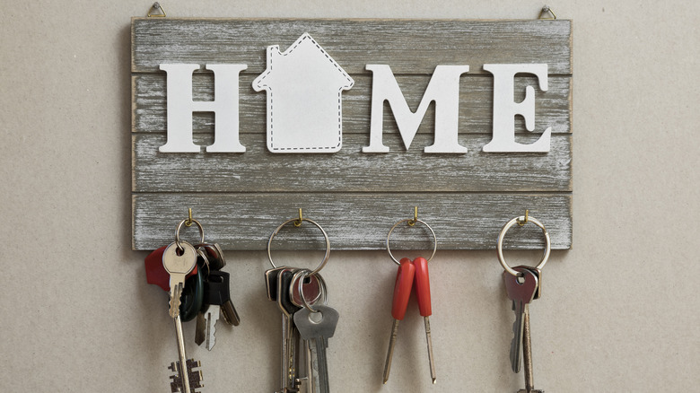 keys hung to wall holder