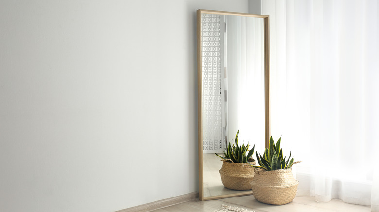 mirror in room corner