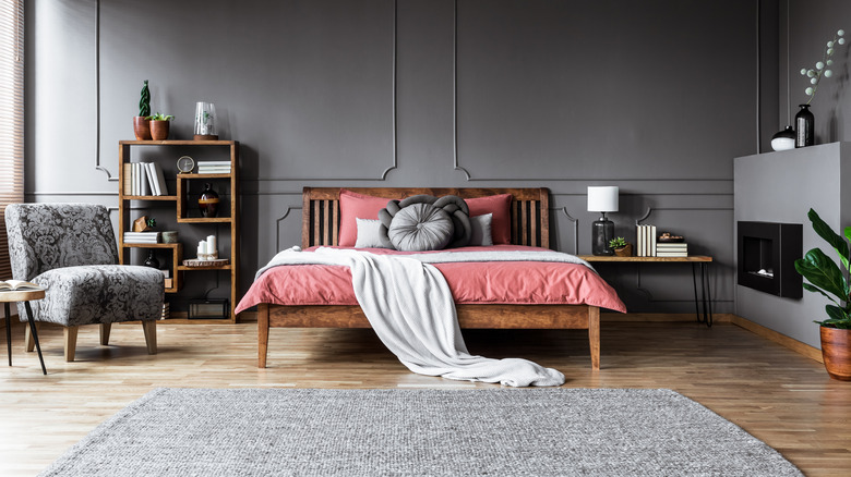 pink and gray bedroom