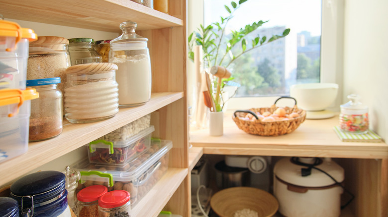 organized spacious kitchen pantry