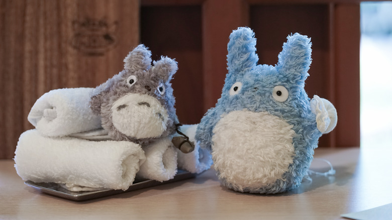 Plush totoro dolls and towels