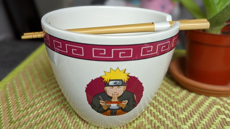 Naruto ramen bowl with chopsticks