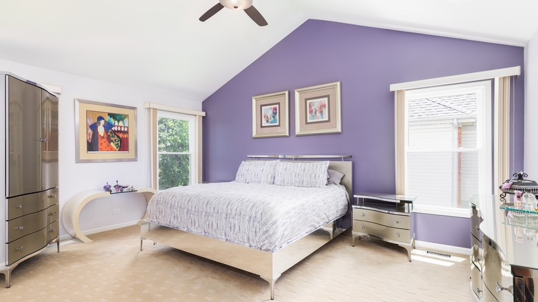 Purple bedroom wall