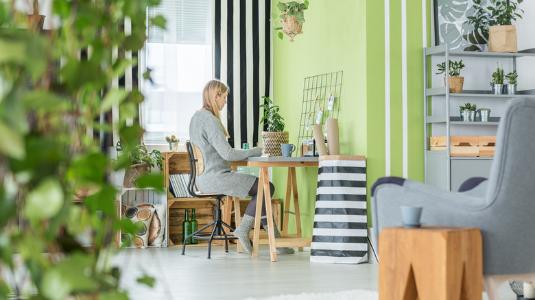 Office with plants