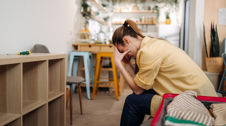 Woman upset by poor product quality
