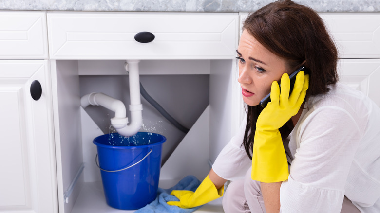 leaking pipe under sink