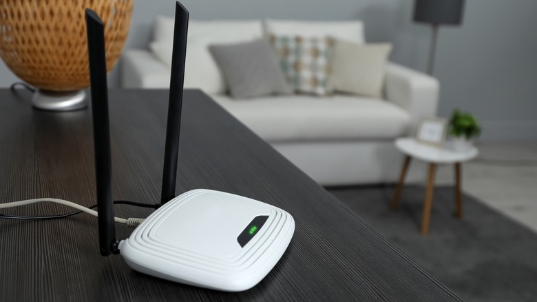 Wi-Fi router on table