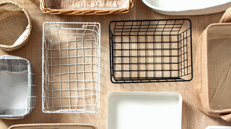 Wire Storage Bins for Kitchen Organization (Set of 2, Industrial