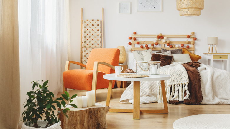 Cozy bedroom with warm colors