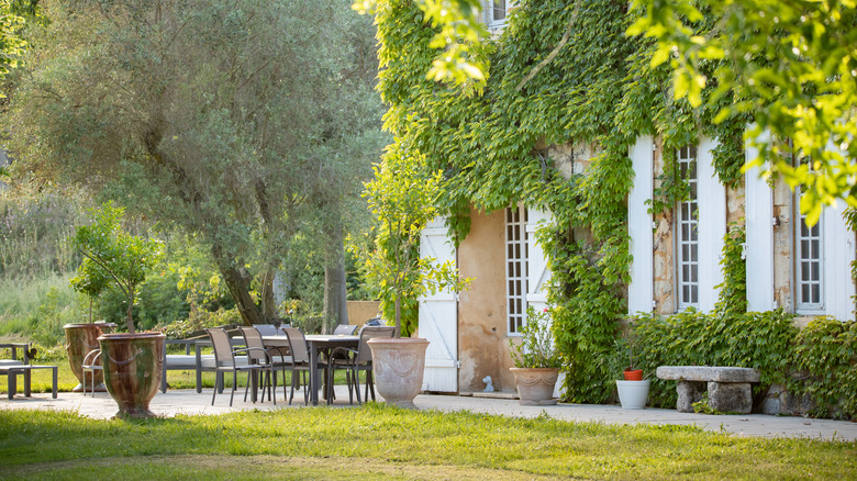 French countryside home backyard