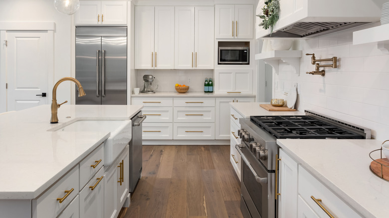 modern kitchen with range oven