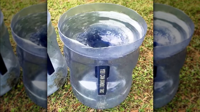 Video of a DIY water jug rain collector