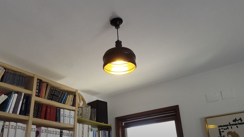 DIY lampshade made with a water jug