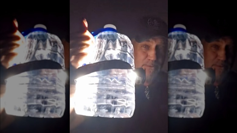 Video of a water jug used as a lantern