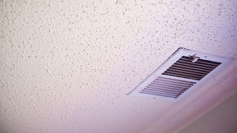 Close-up of popcorn ceiling