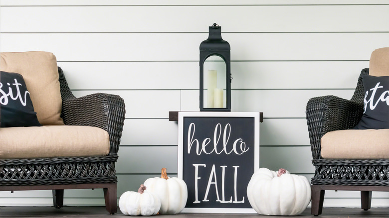 Porch with fall decor