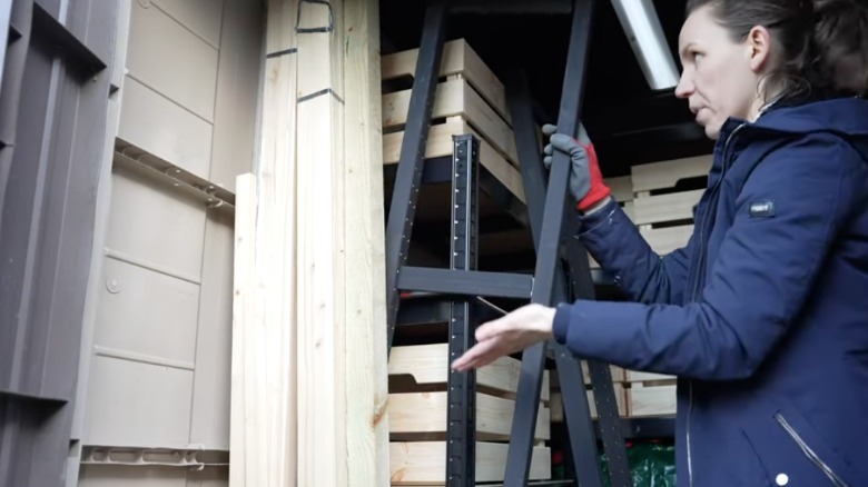 ikea ladder storage hack
