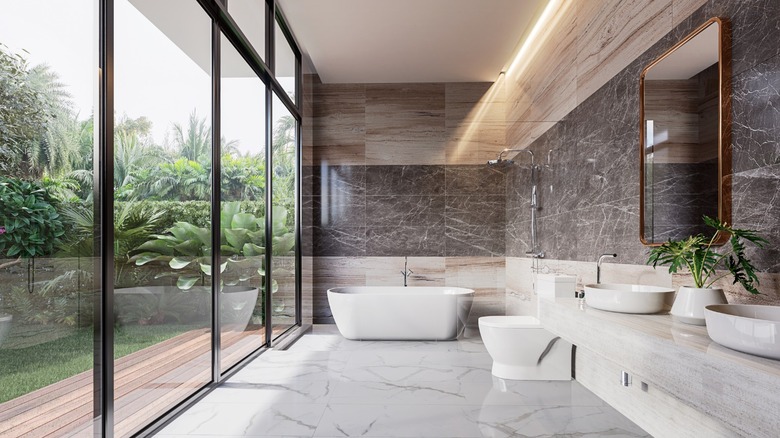 Wet room modern bathroom