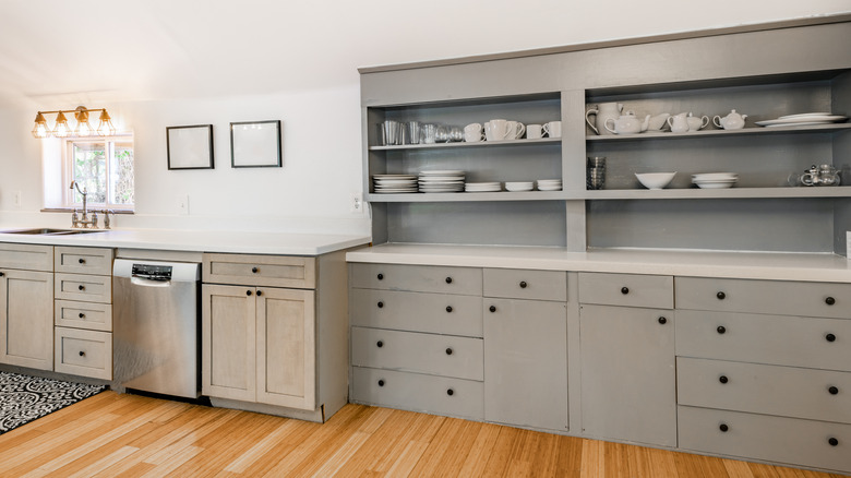 open shelves in kitchen