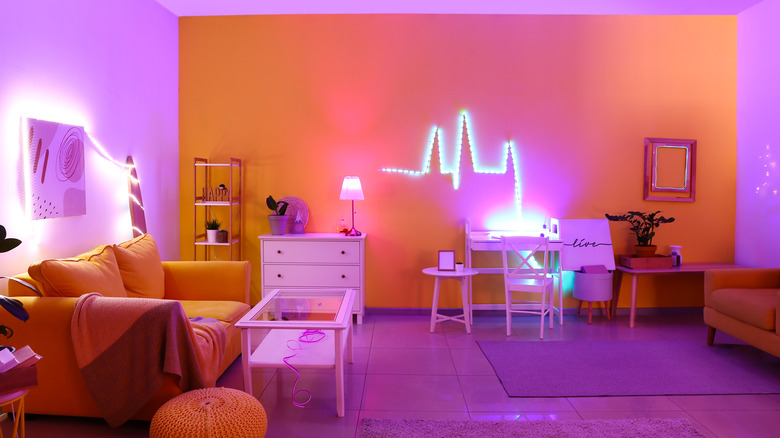 neon orange room