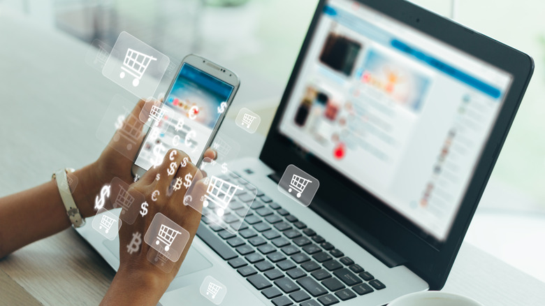 Person shopping online