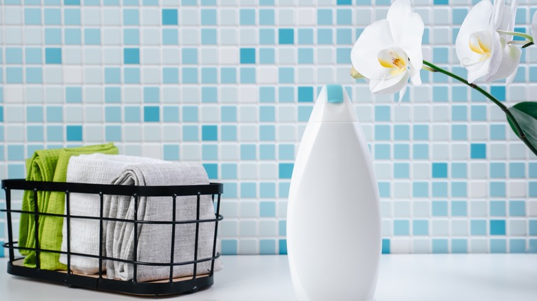 storage basket in the shower