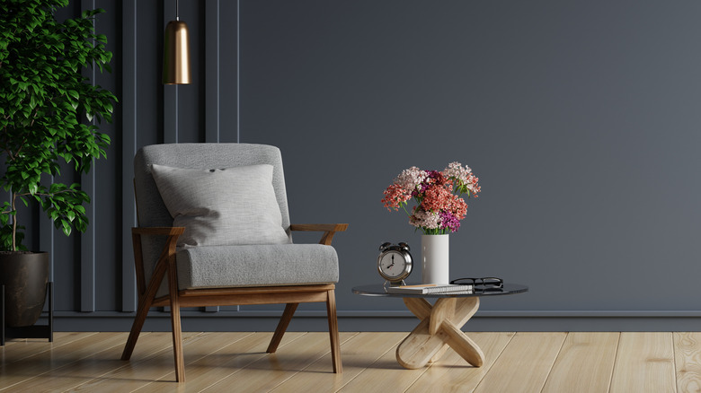 Minimalist chair in living room