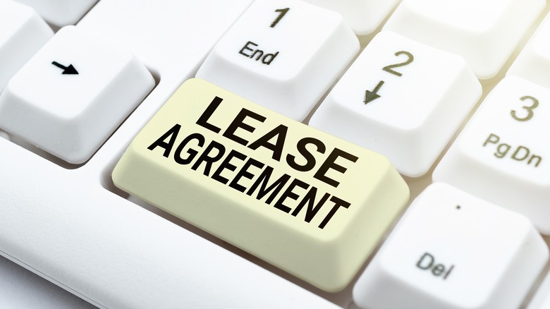 Computer with "lease agreement" key