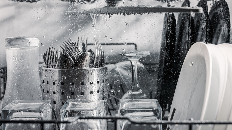 dishwasher in use