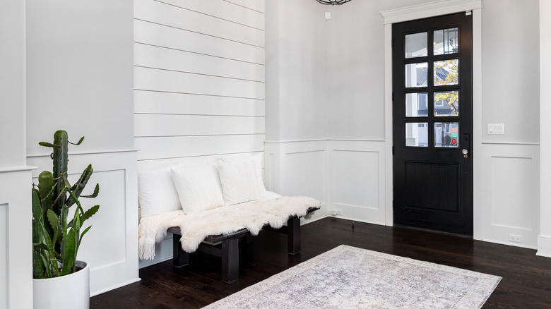 white wall foyer