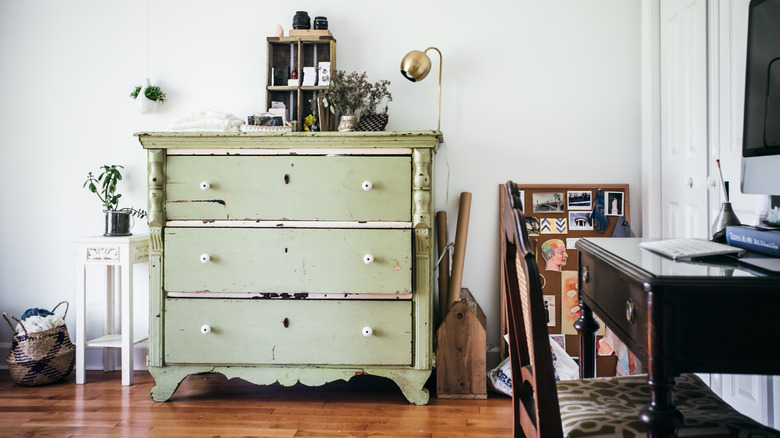 sage green dresser