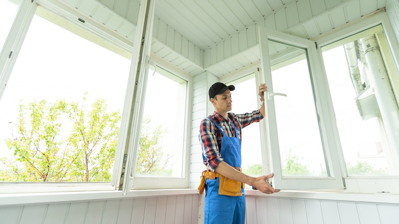 handyman installing new window