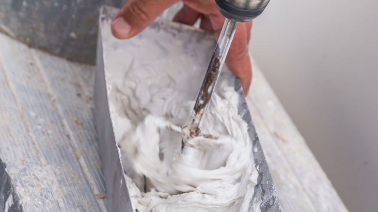 Mixing drywall mud