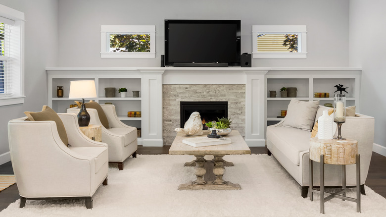 living room with coffee table