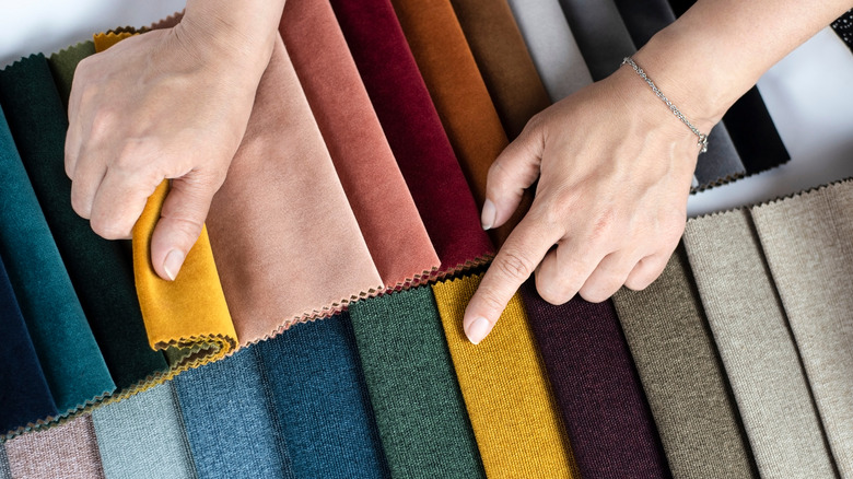 Fabric swatches in many colors