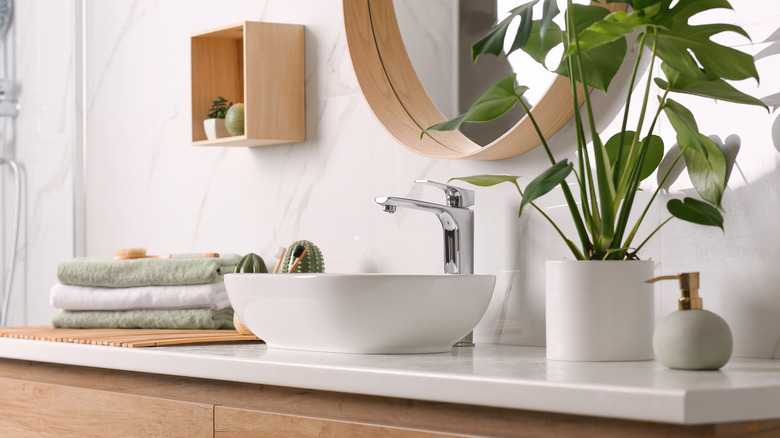 stylish bathroom sink area