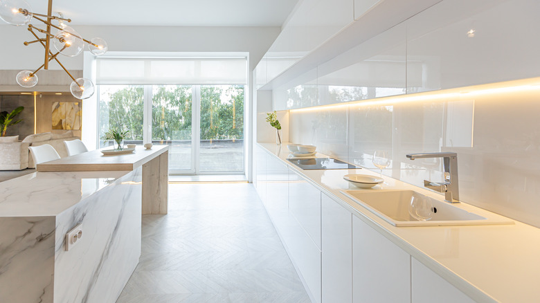 White clean trendy kitchen