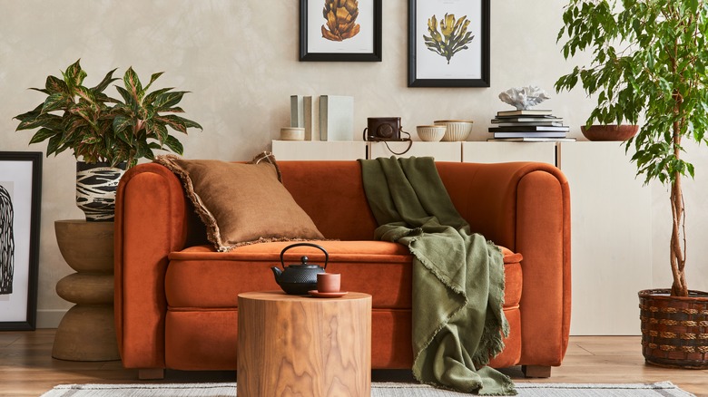 dark orange couch